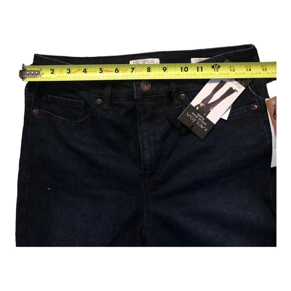 Sofia Jeans Women's Melisa dark wash Flare High Rise Zip Fly Jeans size 6 new - Picture 5 of 7